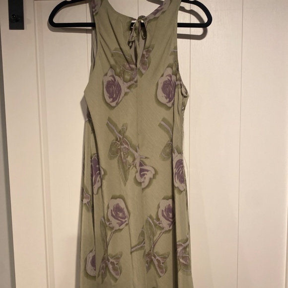 Green slip dress with purple flowers - Picture 3 of 3